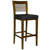 Just Chair Manufaturing W91130-BLK Decorative Ladder Back German Beech Wood Barstool 