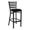 Just Chair Manufaturing WL20130-PS Ladder Back Steel Frame Bar Stool with Wood Look Finish 