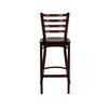 Just Chair Manufaturing WL20130-VS Ladder Back Wood Finish Metal Frame Barstool with Veneer Seat 