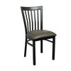 Just Chair Manufaturing WL38118-PS Slat Back Metal Frame Chair with Wood Finish & Black Seat 
