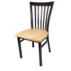 Just Chair Manufaturing WL38118-VS Flared Top Slat Back Metal Frame Chair with Veneer Wood Seat 