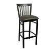 Just Chair Manufaturing WL38130-PS Slat Back Steel Frame Barstool with & Walnut Wood Finish 