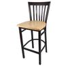 Just Chair Manufaturing WL38130-SS Slat Back Steel Frame Barstool with & Wood Looking Finish 