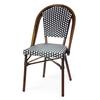 Just Chair Manufaturing WL85018-WAL-BW Aluminum Frame Side Chair with Rattan Style Woven Vinyl 