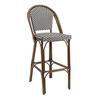 Just Chair Manufaturing WL85030-WAL-BW Aluminum Frame Barstool with Rattan Style Woven Vinyl 