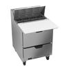 beverage-air 27in 8 Pan One Section Sandwich Salad Prep Table - SPED27HC-C-B 