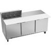 beverage-air 72in 8 Pan Three Section Sandwich Salad Prep Table - SPE72HC-08C 