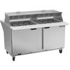 beverage-air 60in 24 Pan Two-Section Dual Sided Mega Top Prep Table - SPE60HC-24M-DS 