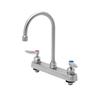 T&S Brass Eversteel 8in Deck Mount Workboard Faucet with Gooseneck Faucet - S-1142-CR 