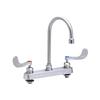 T&S Brass Eversteel 8in Deck Mount Workboard Faucet with Gooseneck Faucet - S-1142-04-CR 