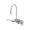 T&S Brass Eversteel 4in Wall Mount Mixing Faucet with Gooseneck Faucet - S-1146-04 