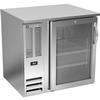 beverage-air BB36HC-FG-S 36in Food Rated Stainless Steel Glass Door Back Bar Cooler 