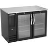beverage-air BB48HC-FG-B 48in Two-Section Black Coated Back Bar Cabinet with Glass Door 