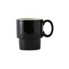 Tuxton China Inc B4M-1003 DuraTux 10oz Black/Eggshell Ceramic Mug - 2dz 