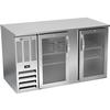 beverage-air BB58HC-FG-S 58in Stainless Steel Glass Door Back Bar Cabinet with LED Light 