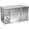 beverage-air BB58HC-F-S 58in Stainless Steel Solid Door Back Bar Cooler with LED Lights 