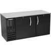 beverage-air BB68HC-F-B 69in Black Coated Solid Door Back Bar Cabinet with LED Lights 