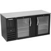 beverage-air BB68HC-FG-B 69in Two-Section Black Coated Glass Door Back Bar Cooler 
