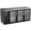 beverage-air BB72HC-FG-B 72in Three-Section Black Glass Door Back Bar Cooler 