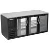 beverage-air BB72HC-FG-PT-B 72in Three-Section Black Glass Door Pass-Thru Back Bar Cooler 