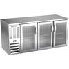 beverage-air BB72HC-FG-S 72in Three-Section Stainless Steel Glass Door Back Bar Cooler 
