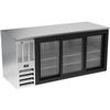 beverage-air 72in Three-Section Stainless Steel Glass Door Back Bar Cooler - BB72HC-F-GS-S 
