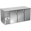 beverage-air BB72HC-F-PT-S 72in Three-Section Stainless Steel Pass-Thru Back Bar Cooler 