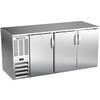beverage-air BB72HC-F-S 72in Stainless Steel 3 Solid Door Back Bar Cooler 