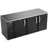 beverage-air BB78HC-F-B 79in Three Solid Door Black Refrigerated Back Bar Cooler 