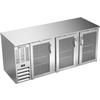 beverage-air BB78HC-FG-S 79in Three Glass Door Stainless Refrigerated Back Bar Cooler 