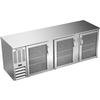 beverage-air BB94HC-FG-S 95in Stainless Steel 3 Glass Door Refrgerated Back Bar Cooler 
