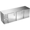 beverage-air BB94HC-F-S 95in Stainless Steel 3 Solid Door Refrgerated Back Bar Cooler 
