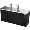 beverage-air DDN72HC-B 72in Black Triple Keg Direct Draw Draft beer cooler with 2 Taps 