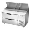 beverage-air 60in Refrigerated 2 Drawer Pizza Prep Table with Cutting Board - DPD60HC-2 