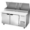 beverage-air DP60HC 60in Two-Section Refrigerated Pizza Prep Table 