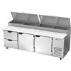 beverage-air DPD93HC-2 93in Three-Section Refrigerated Pizza Table 