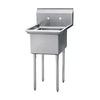 Peach Foodservice PE-1C-181812-0 Single Compartment 18inx18in Stainless Steel Sink 