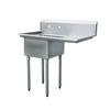 Peach Foodservice PE-1C-181812-18R Single Compartment 18inx18in Stainless Steel Sink 