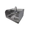 Peach Foodservice PHS-17-SS 17in Deep 16 Gauge Stainless Steel Hand Sink with Splash Guards 