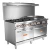 Peach Foodservice PRR-6B24G 60in Gas 6 Burner Range With 24in Griddle & 2 Ovens 