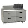 Delfield 48in Two-Section 12 Pan Mega Top Prep Table with 4 Drawers - D4448NP-12M 