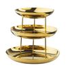 TableCraft 12037 Three-Tier 13.75in Diameter Stainless Steel Seafood Tower 