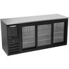 beverage-air 72in Refrigerated Black Exterior Sliding Door Back Bar Cooler - BBN72HC-F-GS-B 