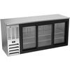 beverage-air 72in Refrigerated Stainless Steel Slide Door Back Bar Cooler - BBN72HC-F-GS-S 