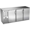 beverage-air BBN72HC-F-S 72in Stainless Steel Solid 3 Door Back-Bar Cooler 