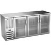 beverage-air BBN72HC-G-S 72in Stainless Steel Three Glass Door Back Bar Cooler 