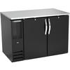 beverage-air BB48HC-B 48in Two-Section Black Vinyl Solid Door Back Bar Cooler 
