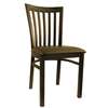 H&D Commercial Seating Blk Metal Restaurant Full Wrinkle Back Chair Veneer Seat - 6179 VENEER 