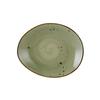 Tuxton China Inc GGO-651 Artisan Geode 10in x 8-1/4in Olive Ellipse Plate - 1dz 