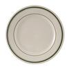 Tuxton China Inc TGB-009 Green Bay 9-5/8in Amr White/Eggshell Green Band Plate - 2dz 